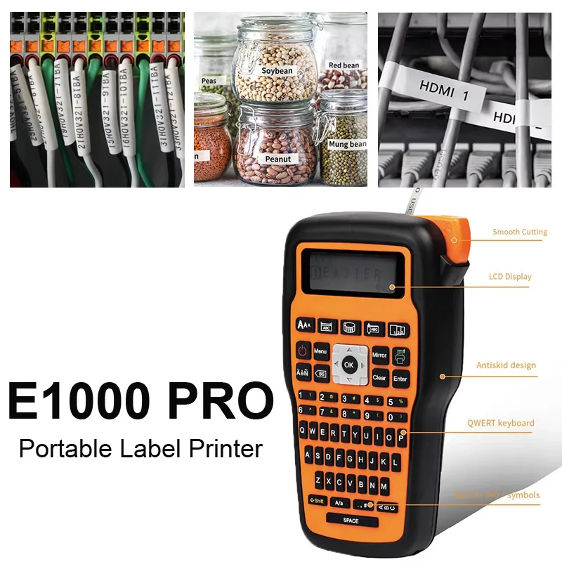 [Английская версия] Портабельный принтер этикеток E1000PRO с английской клавиатурой