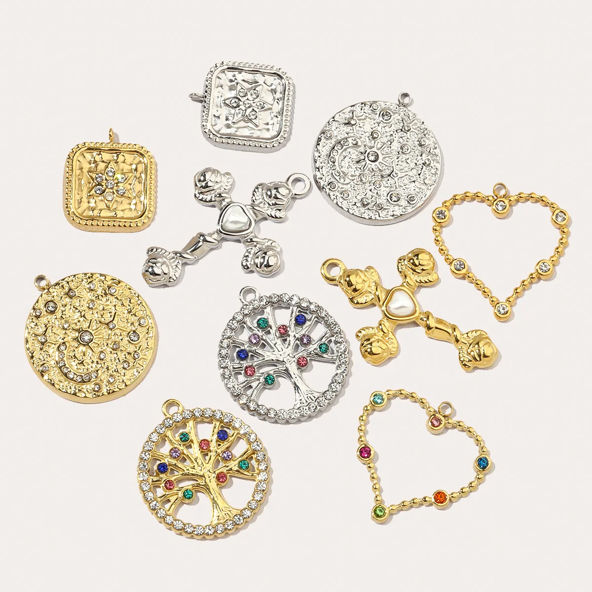 3 шт./лот французская луна звезда нержавеющая сталь подвески сделай сам женские