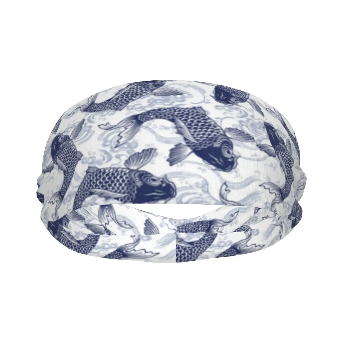 Headband Blue Fish Carp Koi Wave Pattern Headwrap Hairband for Tennis Gym Fitness Headwear Hair Accessories