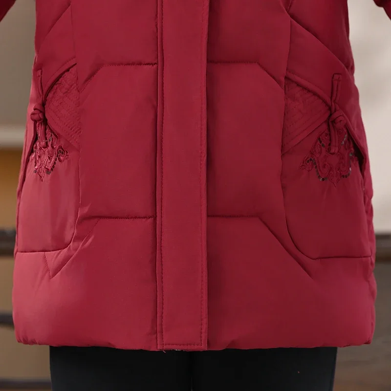 Зимние куртки женские парки с капюшоном 2024 элегантная толстая теплая женская