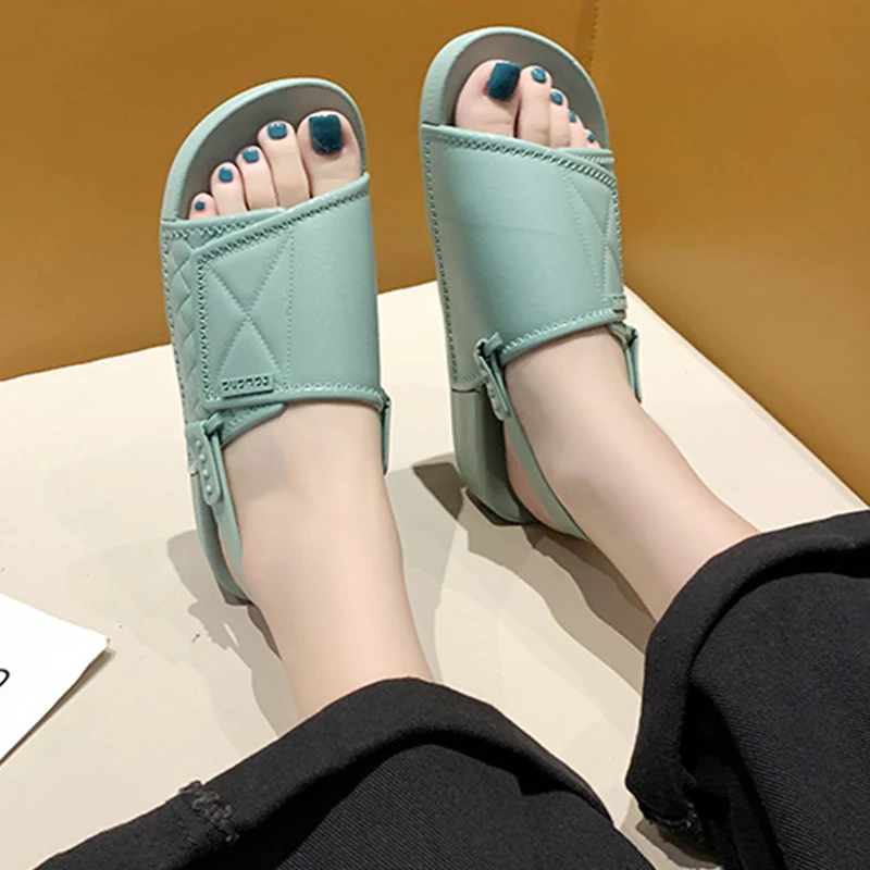

Women Shoes 2022 New Style Plaid Fashion Sandals Flip Flops Casual And Comfortable Beach Slippers Women Zapatillas Casa Mujer