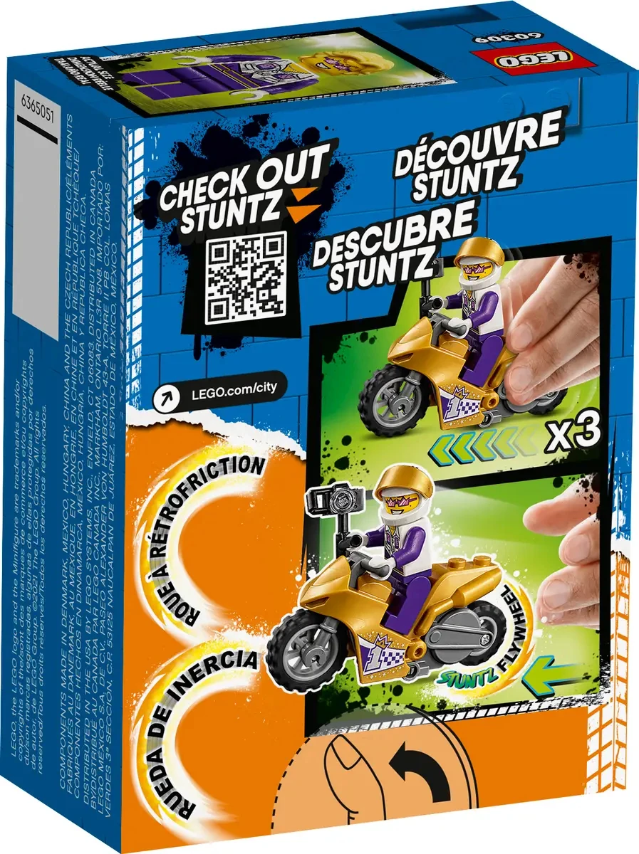 LEGO City Selfie Stunt Bike 60309 Строительный комплект Веселая игрушка для трюкового