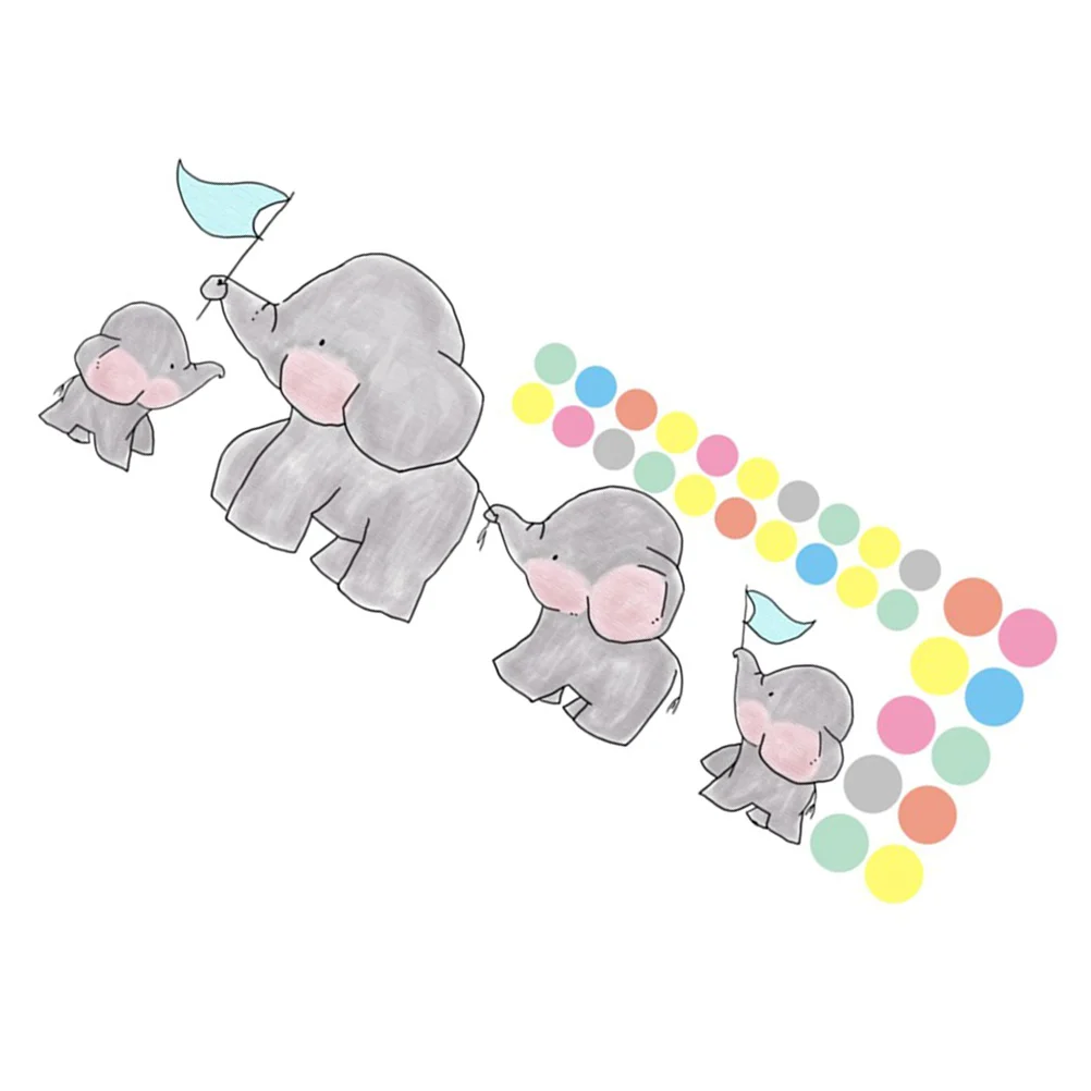 

Balloon Stickers Adornment Cartoon Stickers Wall Sticker Decor Appliques Embellishments Elephant Wall Decal Wallpaper