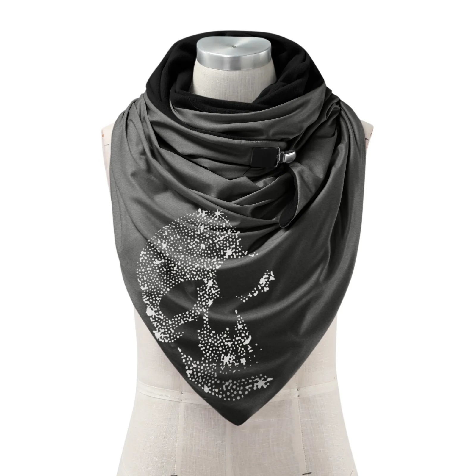 

Warm Button Fashion Scarves Printing Casual Women Wrap Shawls Soft Scarf White Scarf Dress Blue Blanket Scarves Women