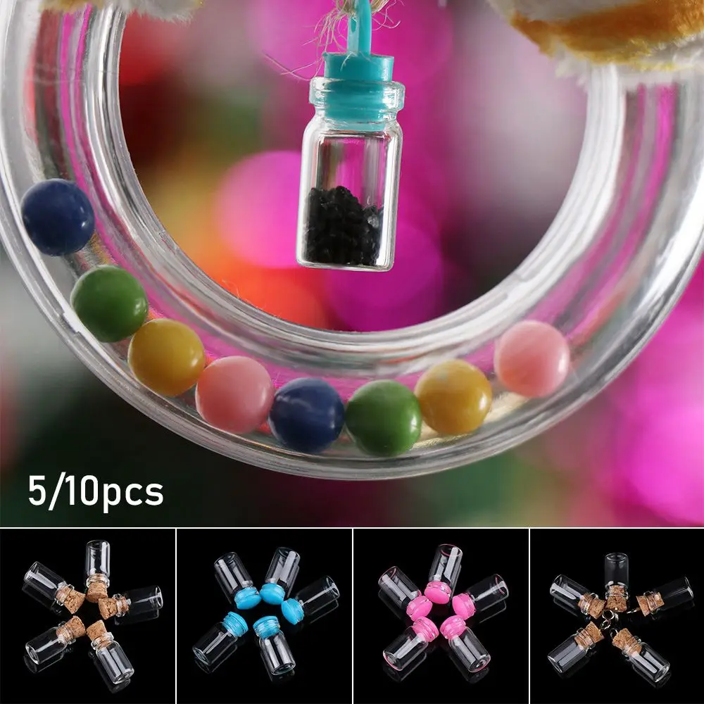

10 Styles Home Decor Mini Cork Stopper Message Vials Ornaments Glass Jars Decoration Small Drift Bottle DIY Containers