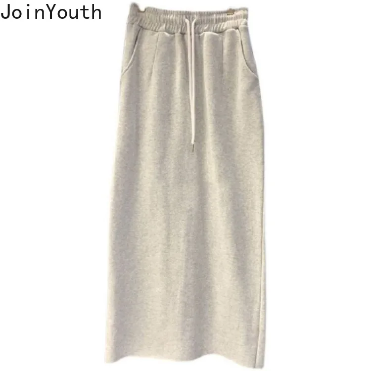 Женская Повседневная юбка с завышенной талией однотонная трапециевидная в