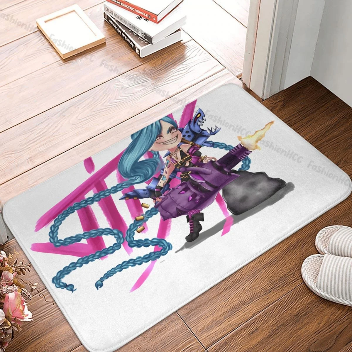 

Антискользящий ковер для ванной Arcane League of Legends, коврик для спальни Jinx, коврик для входной двери, напольный декоративный ковер