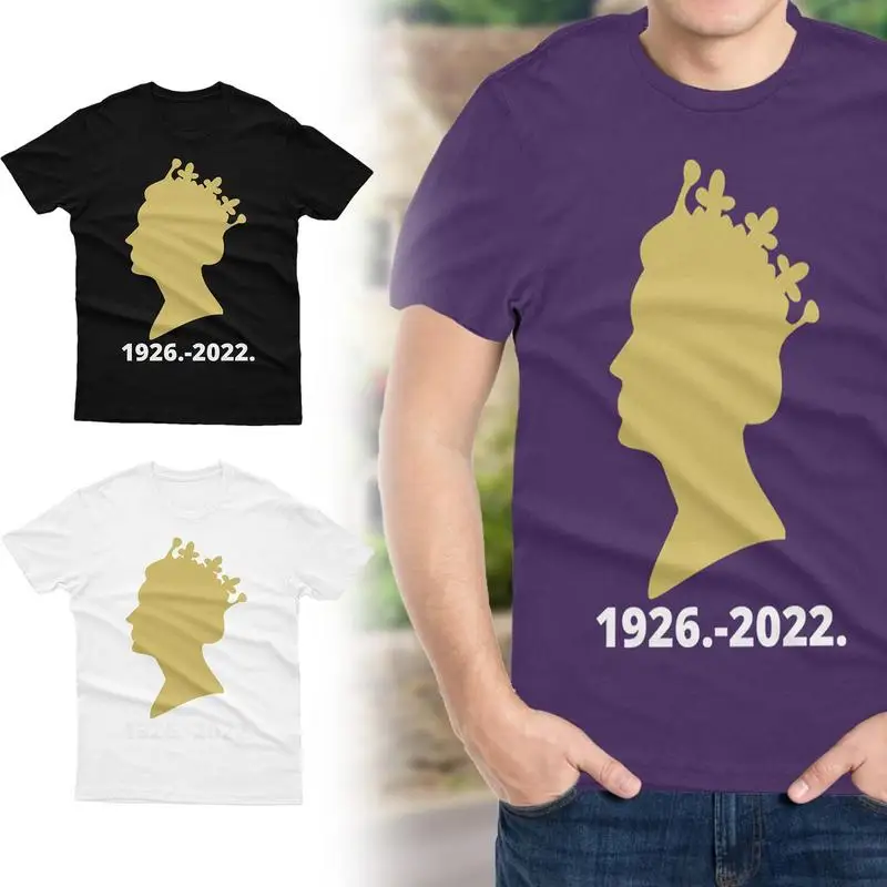 

Футболка с изображением королевы Англии на память о Его Величестве, дышащая рубашка с коротким рукавом, чтобы показать ваше уважение и любо...