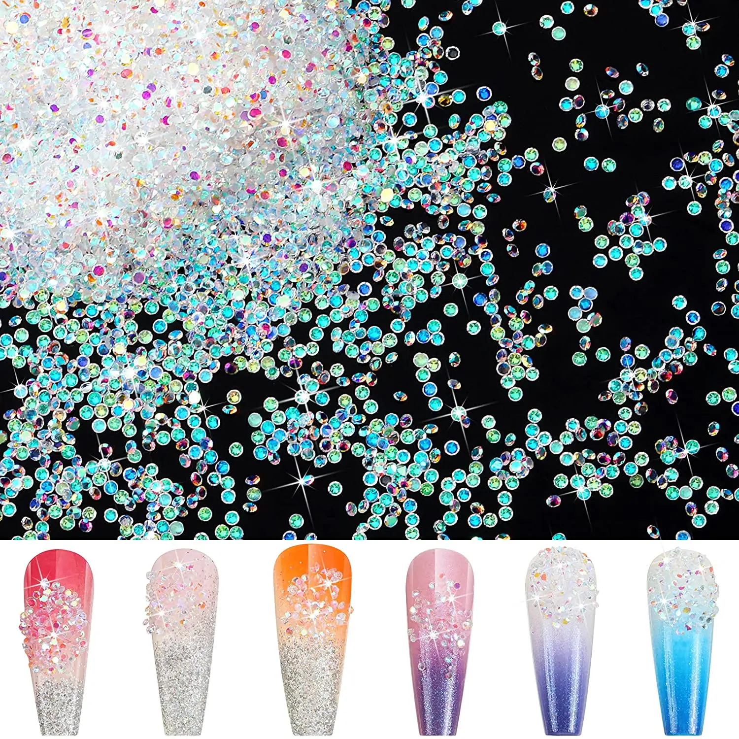 1 бутылка алмазных ногтей Стразы Подвески для дизайна нажимные - Цена: 154.18