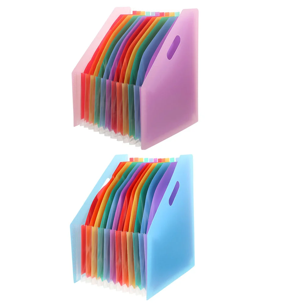 

2 Pcs Organ Pack Folder Plastic File Folder Desktop Case Small Plastic Student Expandable
