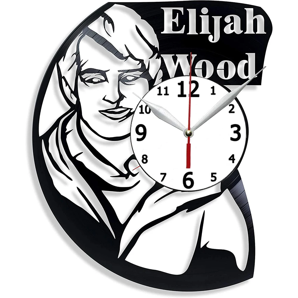 

Деревянные виниловые настенные часы Elijah, часы с изображением актера, американского актера и продюсера, искусство, деревянный подарок Elijah дл...