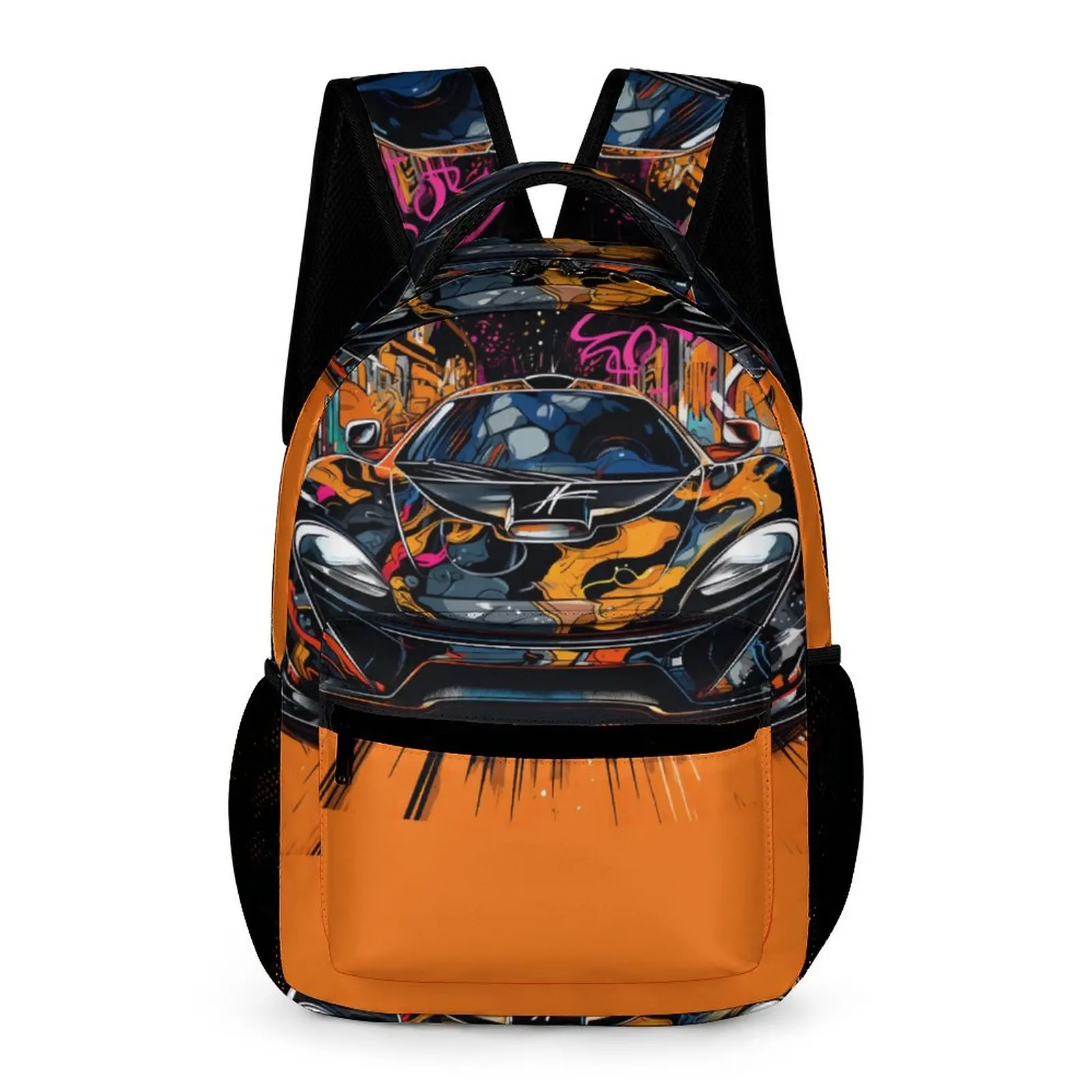 

Fantastic Sports Car Backpack Graffiti Cartoon Trekking Backpacks Male Cute School Bags Design Big Rucksack