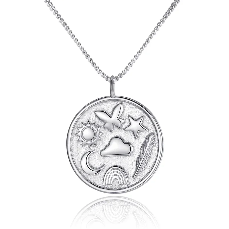 Женское Ожерелье TONGZHE из серебра 925 пробы с подвеской в виде букв звезды Луны