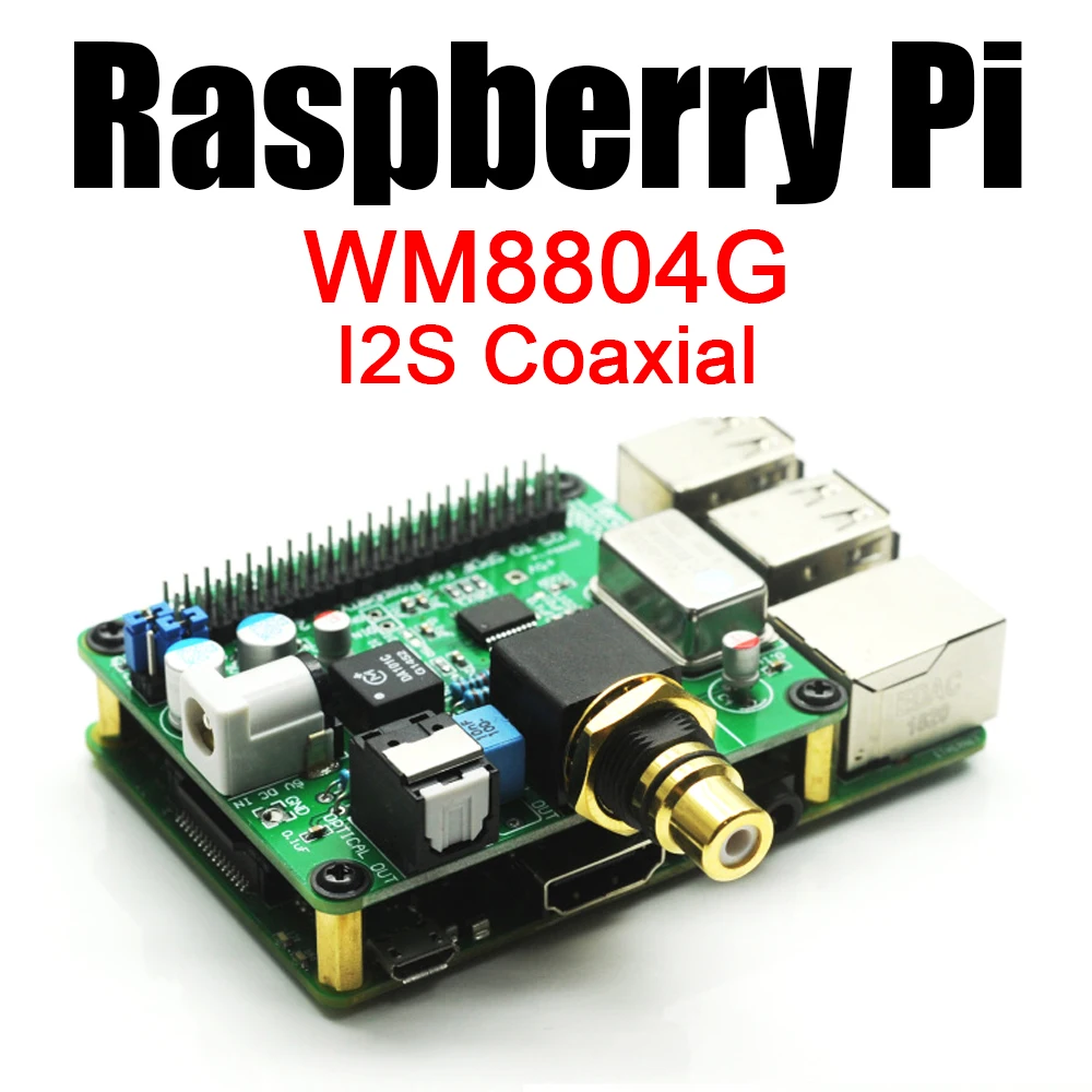Цифровая звуковая карта HIFI DiGi +, декодирование ЦАП WM8804G, плата расширения, кодировщик I2S волоконно-коаксиальный для Raspberry pi3 pi2 B + 3B + 4B
