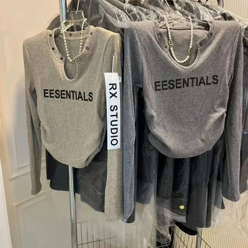 Лидер продаж милые футболки сезон осень-зима топы Eessential укороченная футболка с