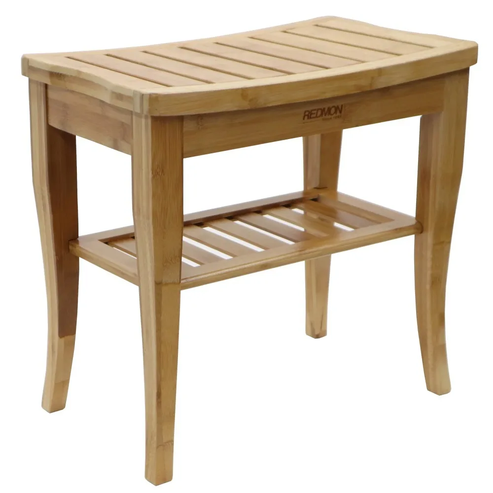 

Bamboo Petite Shower Seat, Under Seat Accessory Shelf, Partial Assembly Required
