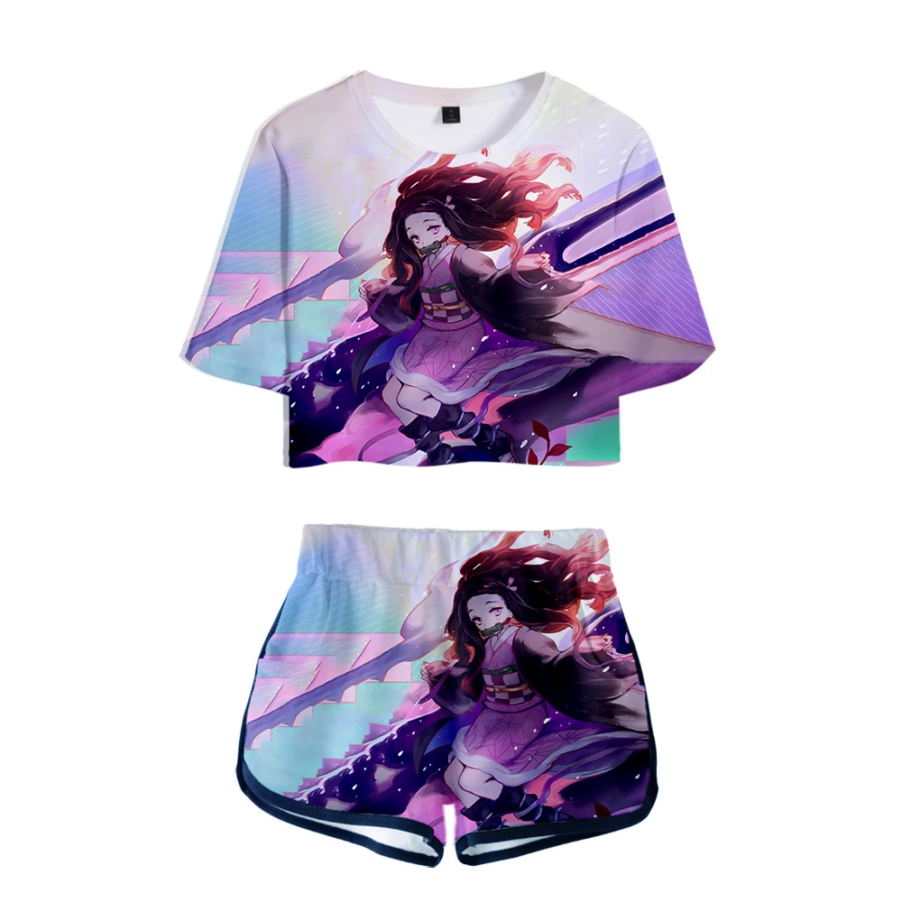 

Популярные Аниме рассекающий демонов Nezuko Coslpay модные супер короткие сексуальные шорты для девушек с росиным пупком 3D летние крутые пляжные ...