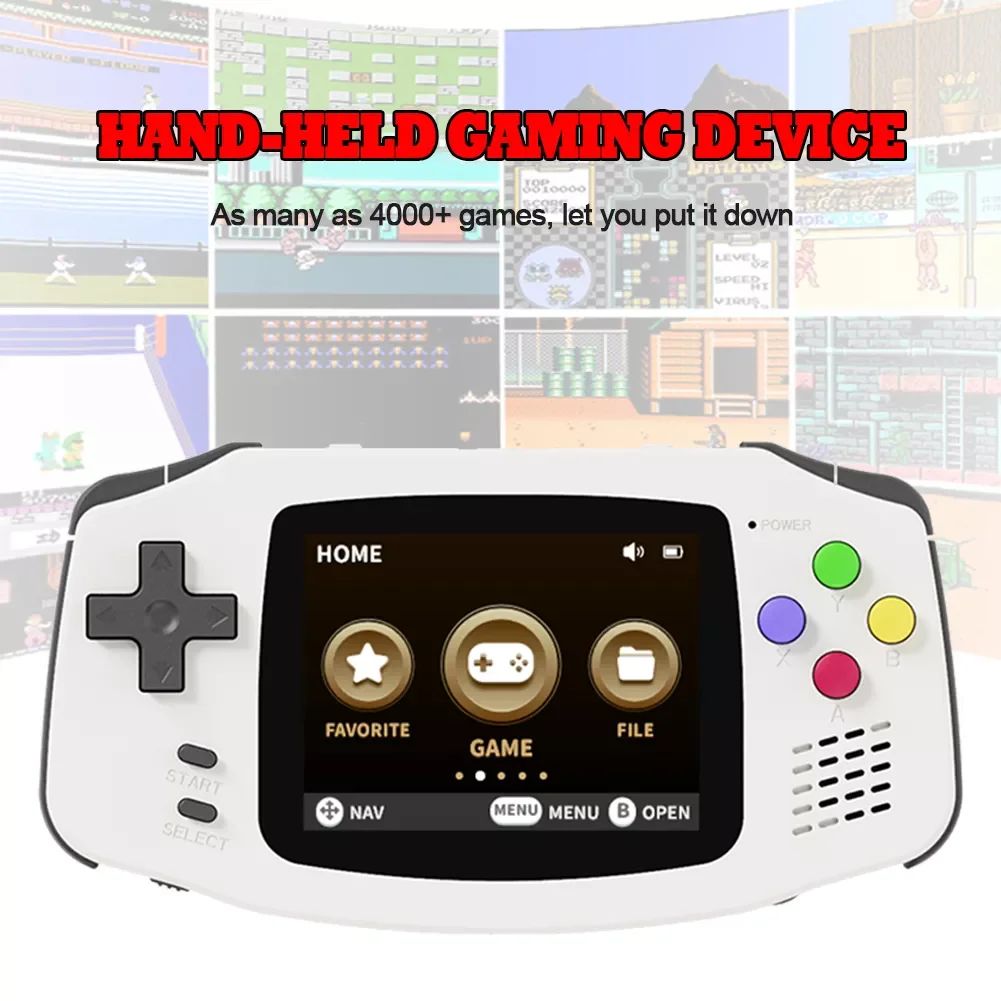 

NEW2023 Portable Game Console Handheld Game Device Built-in 4000+ High-Capacity 1200 mAh Gaming Player Machine Accessories