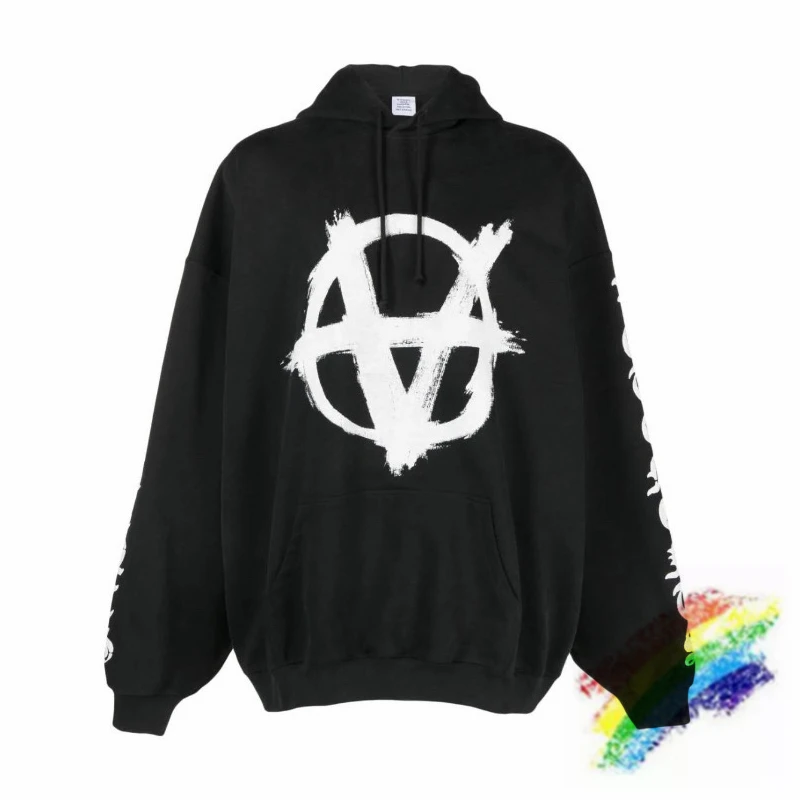 

Black Gray Vetements Hoodie Men Women Hooded Streetwear Casual VTM Pullover