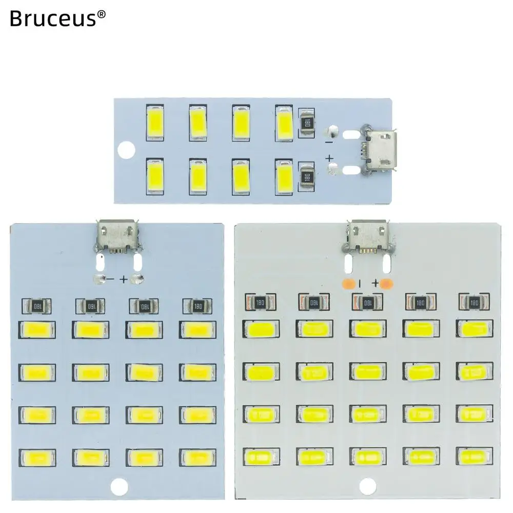 USB Мобильный аварийный ночной фонарь 5730 Smd 5V 430mA ~ 470mA белый Mirco-USB фонарь панель