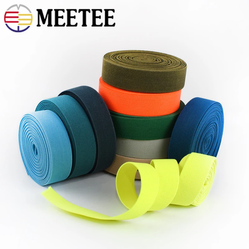 

10Meters Meetee 20mm Sewing Elastic Band Colorful Soft Skin Rubber Bands for Underwear Pants Decorative Ribbon Bias Binding Tape