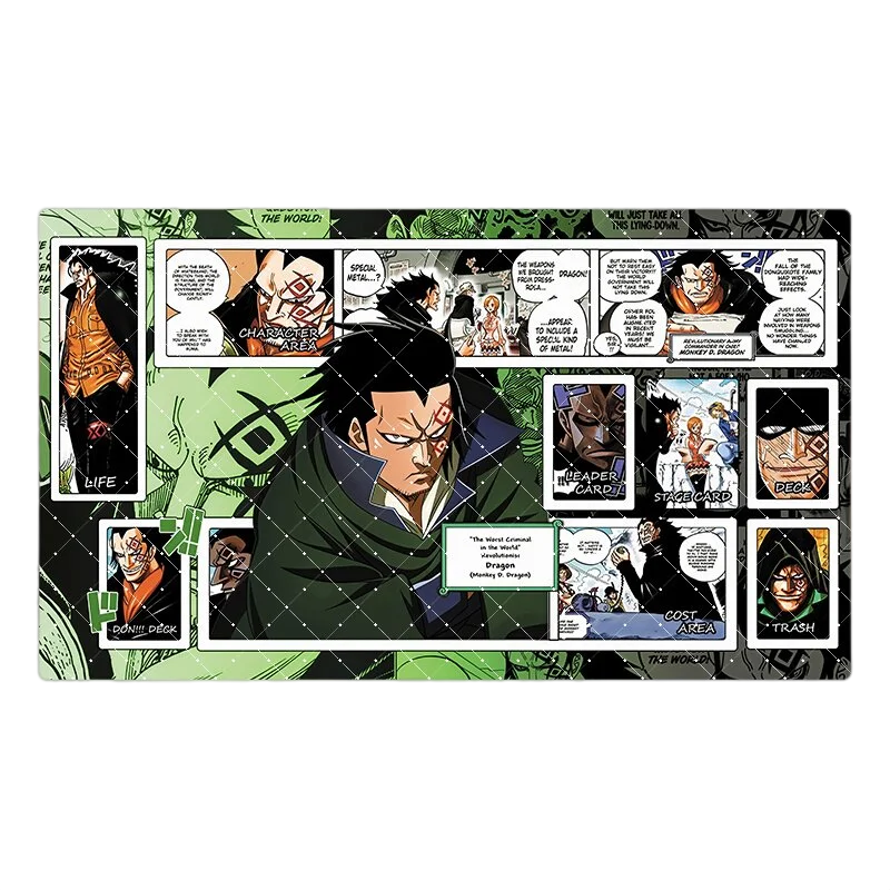 Фото Игровой коврик 600x350 мм One Piece: Монки Д. Луффи и Шарлотта Линлин в одиночной битве, резиновый коврик для карточных игр OPCG, подарок №3