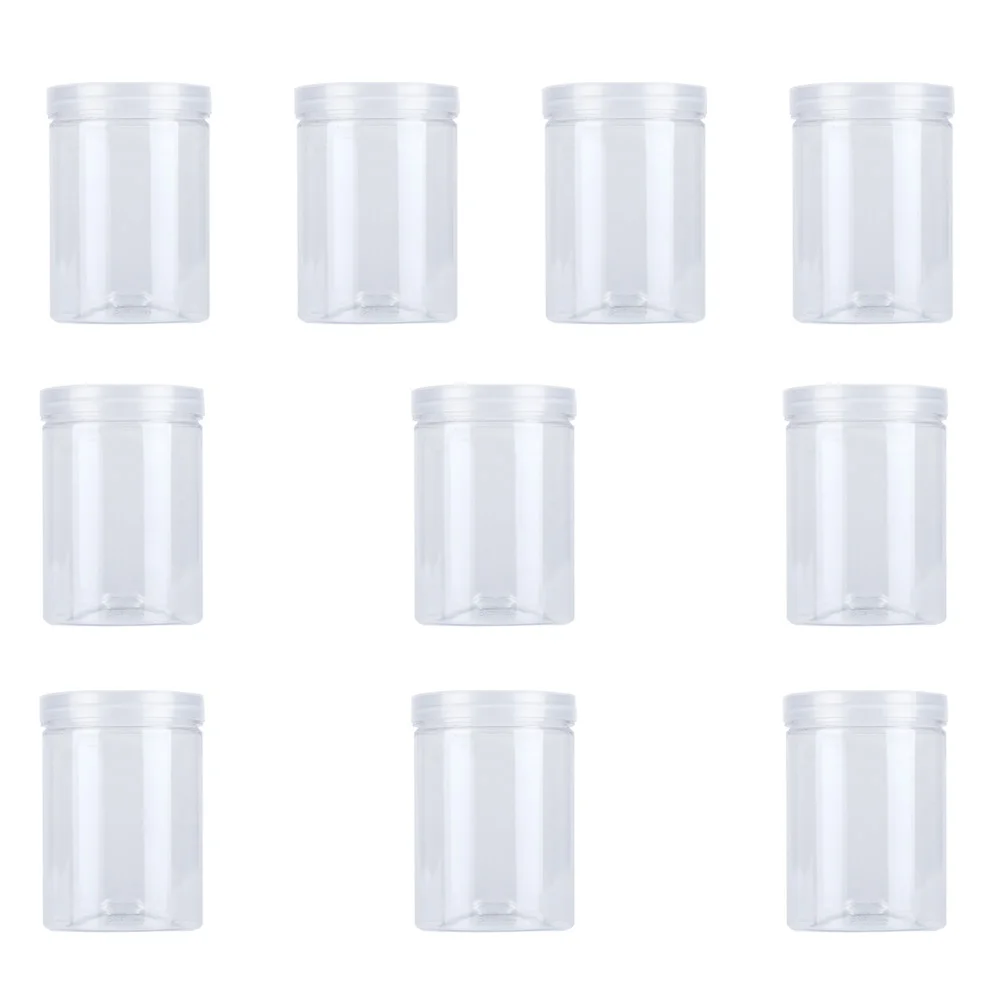 

10 Pcs Plastic Food Jars Tea Transparent Storage Clear Containers Cookie Sealed Candy Lids Snacks