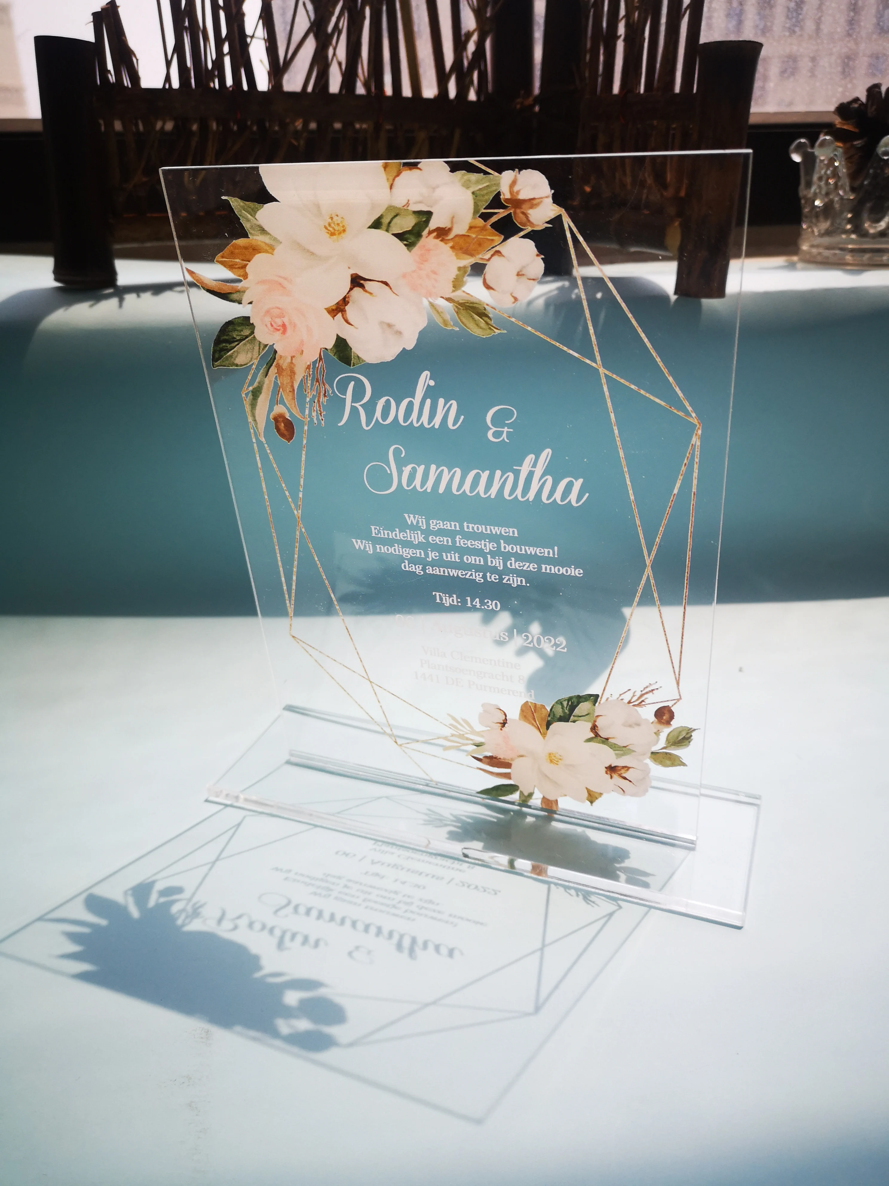 Индивидуальные свадебные приглашения из плексигласа для невесты акриловые