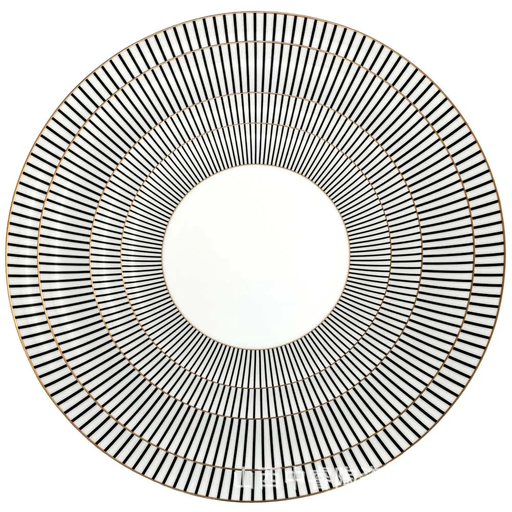 

Ceramic Plate Set Black Vertical Bone China Western Tableware Steak Plate