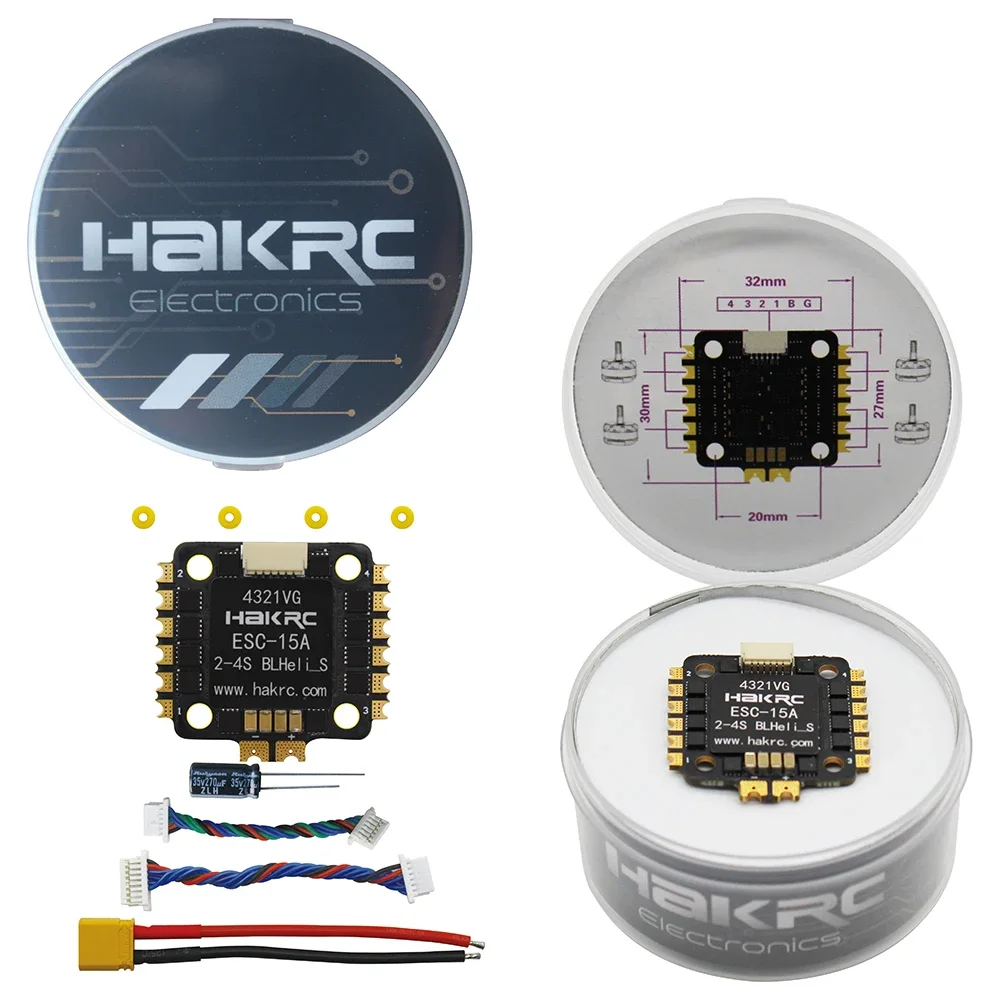 SkyDElHAKRC Миниатюрный бесщеточный ESC 15A25A 4IN1 BLHELI_S 20*20мм 2-5S с поддержкой Dshot150300600 PWM Oneshot для RC FPV гонок (art.: 3920dc5fcde67) - 3920dc5fcde67