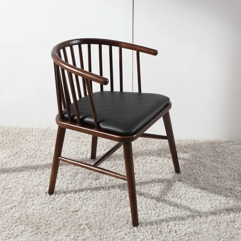 Dining Chair Solid Wood Princess Western Restaurant Windsor Armrest Milk Tea Leisure Desk Balcony Negotiation Customized |