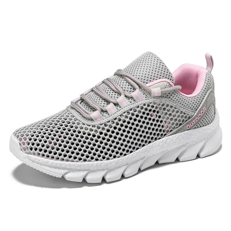 Sneakers Free Shipping Lightweight Women's Walking Shoes Comfortable Breathable Women's Shoes Lace-Up Thick Sole Outdoor Sandals