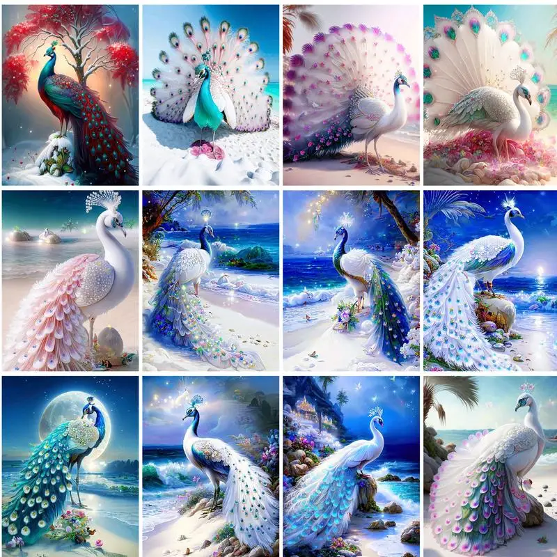 

GATYZTORY Painting By Number Peacock Animals Drawing On Canvas HandPainted Art Gift DIY Pictures By Number Kits Home Decor