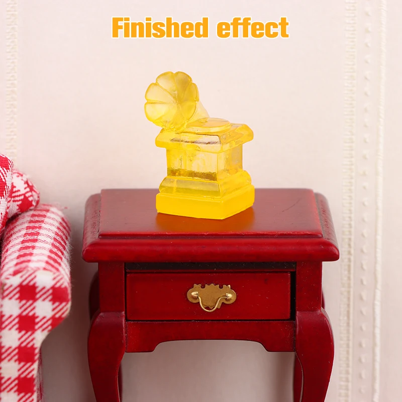 

Мини-форма 1:12, миниатюрный фонограф для кукольного домика, граммофон, силиконовая форма «сделай сам», домашний декор для кукольного домика (только форма)