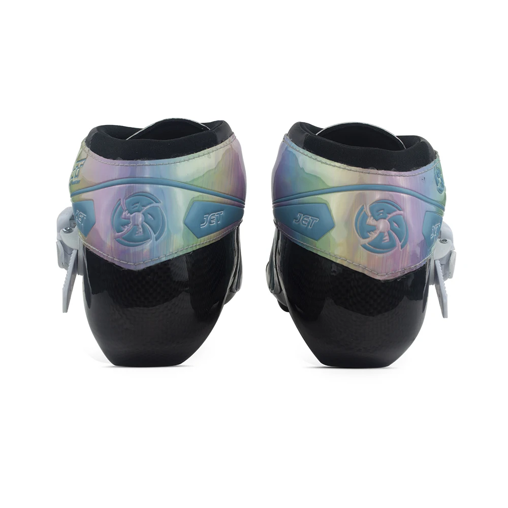 Фото Роликовые коньки BONT Jet 2PT 195 мм, синие, с радужным эффектом, скоростные, карбоновые, профессиональные, для дорожного катания №2