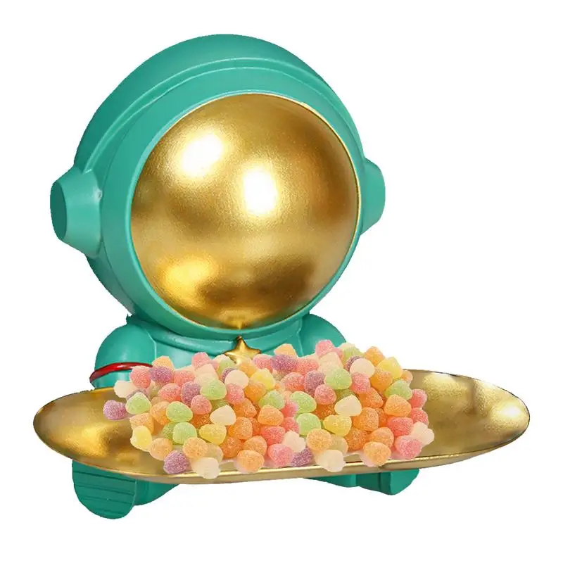 

Astronaut Statue Storage Tray Resin Spaceman Decorative Sculpture Key Storage Bowl Tray Snack Storage Box For Home Entrance