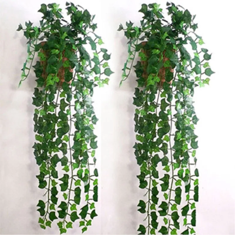 

1pc 2.5M Leaf Artificial Ivy Leaf Garland Plants Vine Fake Foliage Flowers Creeper Green Ivy Wreath Wedding Party Home Decor