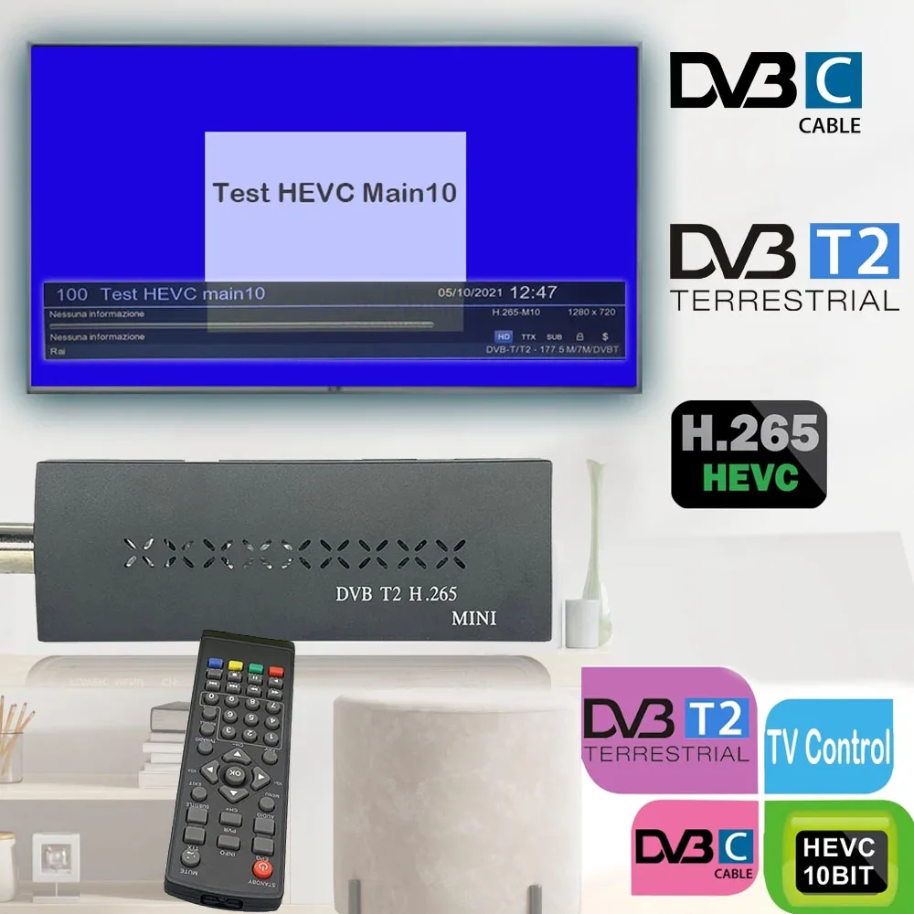 2022 NEUE DVB T2 mini tv stick volle hd 1080p digital tv tuner box h265 empfänger jack unterstützung youtube