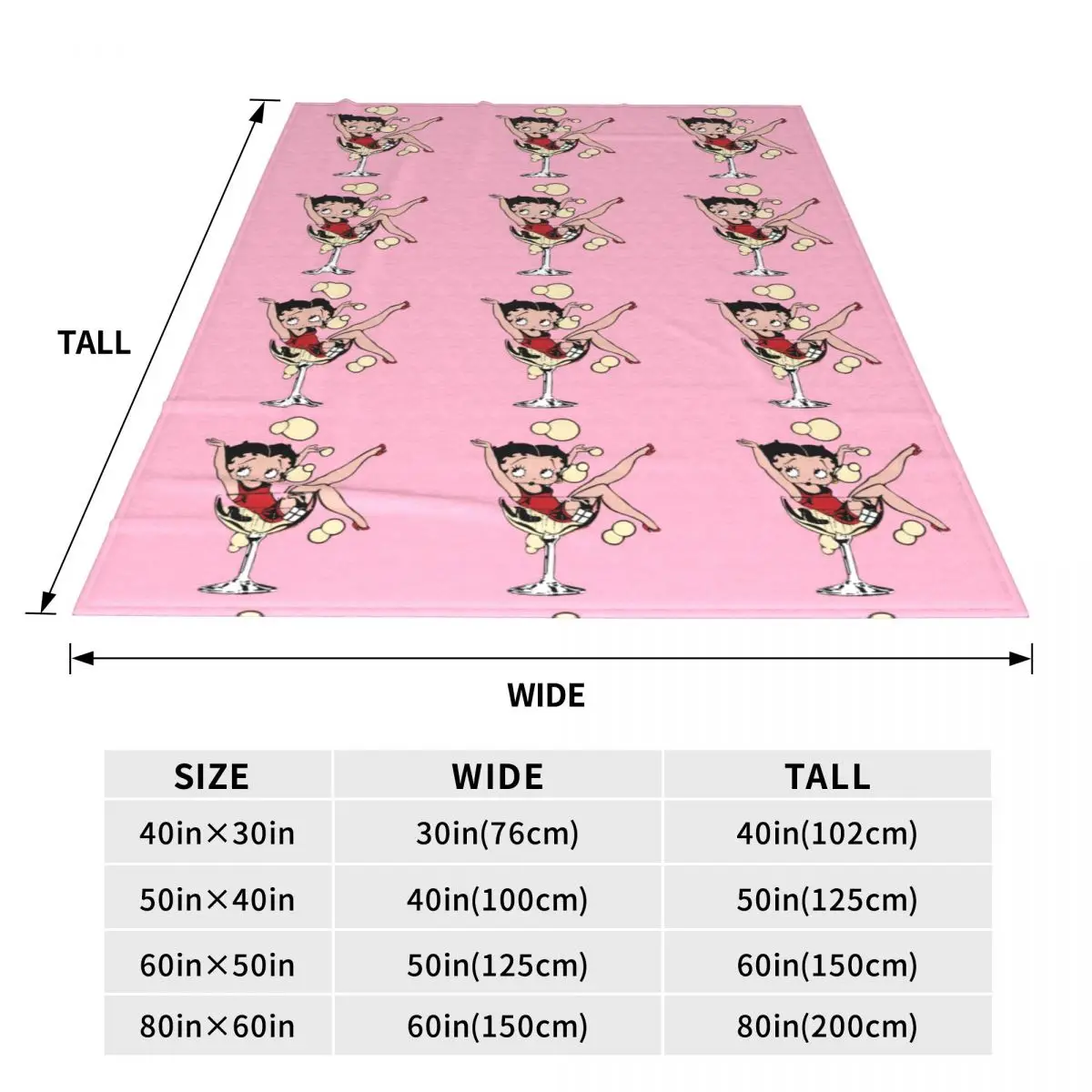 Шерстяные одеяла в стиле панк для девочек B-Betty Boops забавные с героями