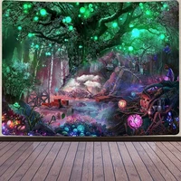 lantern tree of life tapestry wall hanging psychedelic witchcraft mystery tapiz hippie good luck background cloth home decor