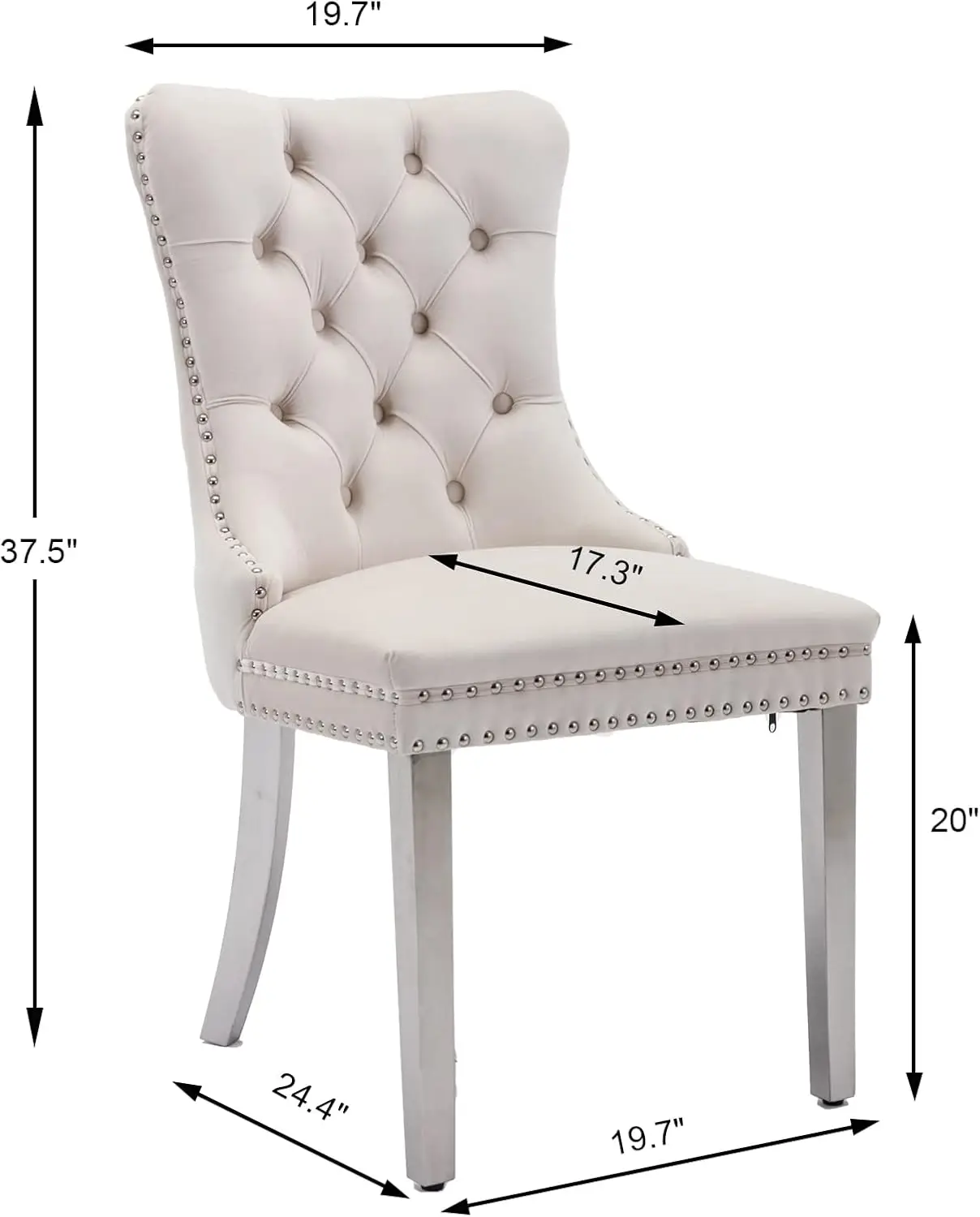 Набор бархатных обеденных стульев из 6 шт. мягкие стулья для столовой с отделкой