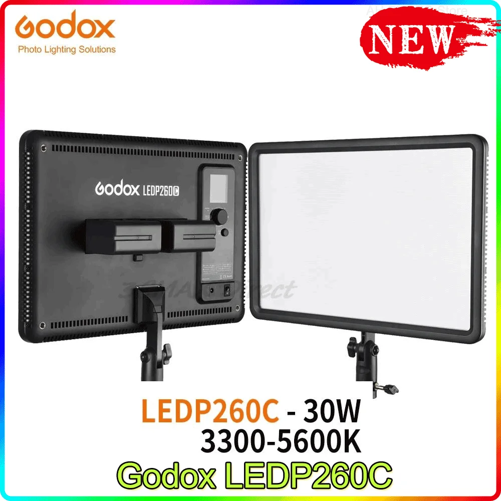 

Godox LEDP260C 30W 3300-5600k LED Video Light Panel Lamp Portrait Stage Video Fill Light for DSLR Camera Studio Photography