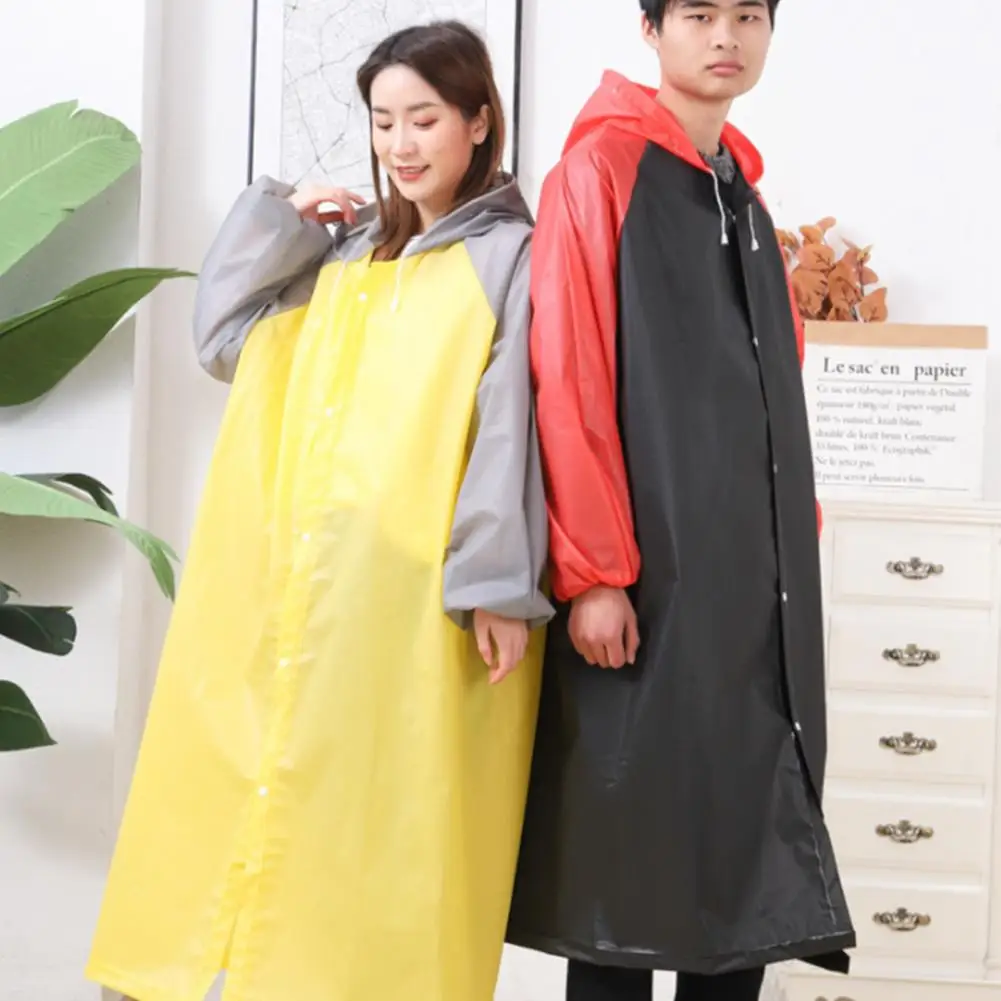 Practical Raincoat Cap Rope Design Rainwear Multifunctional Portable Long Outdoor Raincoat Hooded