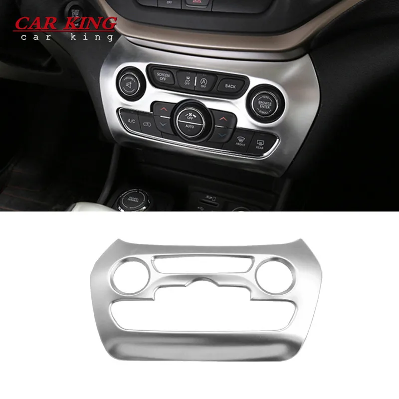 

For Jeep Cherokee KL 2014 2015 16-2018 ABS matte Car Interior Accessories Styling Air Conditioning Adjustment Switch Cover Trim