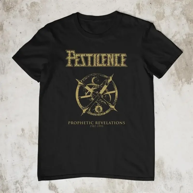 Фото Новая классическая черная футболка с логотипом группы Pestilence, все размеры №1