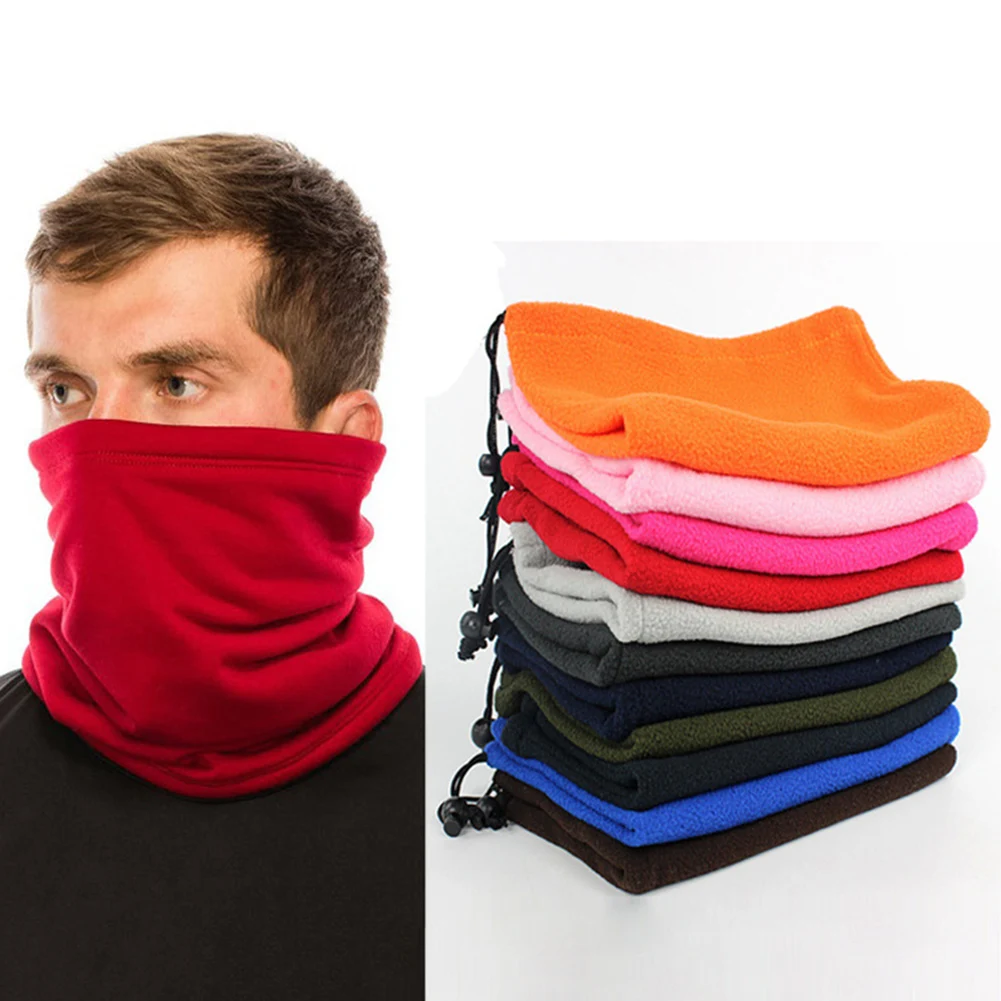 

Unisex Winter Neck Gaiter Warmer Drawstring Windproof Face Cover Cycling Multifunctional Scarf