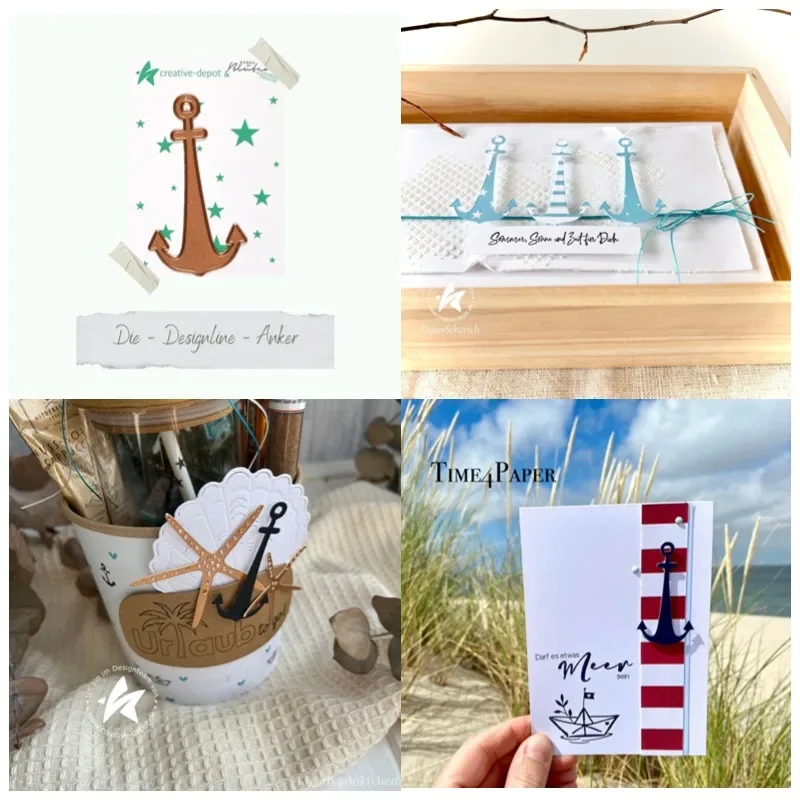 Металлическая коллекция Duck Birthday Anker Leuchtturm Octopus Seesterne ShellCutting Dies тиснение