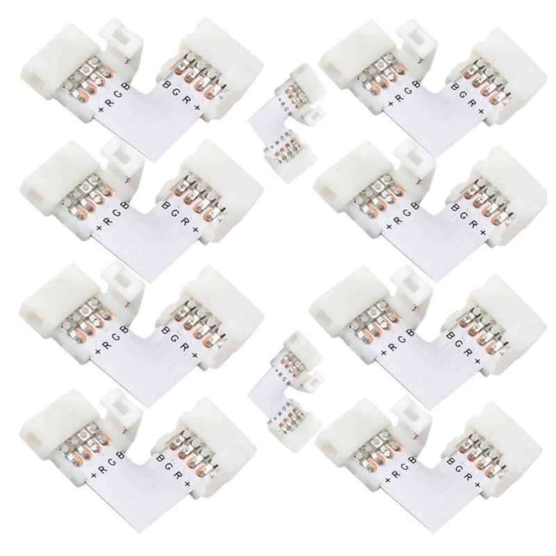 

10Mm 4 Pin L Shape Led Rgb Connector For Connecting Corner Right Angle 10Mm 5050 2835/3528 RGB LED Strip Light