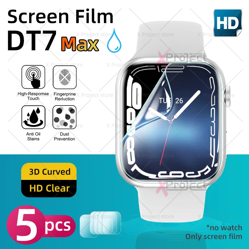 

Screen Film For DT7 MAX Smartwatch Screen Protector DT7MAX Smart Watch Hydrogel Protective Film Series 7 PK W17 W26 W27 W37 pro