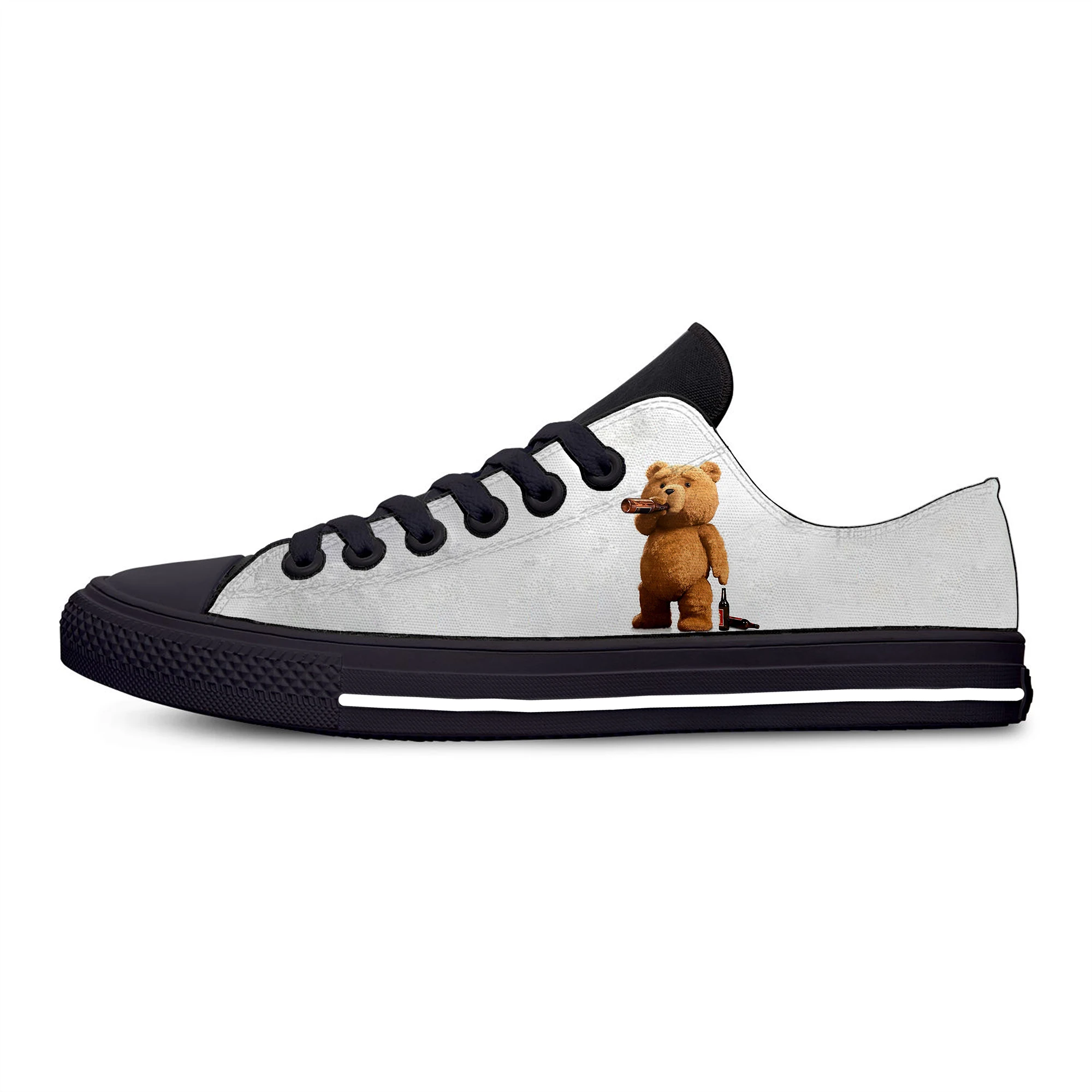 

Cartoon Ted Bear Movie Cool Funny Humor Fashion Casual Cloth Shoes Low Top Lightweight Breathable 3D Print Men women Sneakers